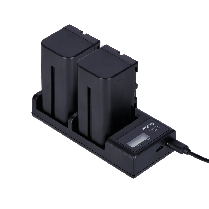 Bundle Ladestation inkl. 2x NP-F Akku mit USB-C | versch. Kapazitäten
