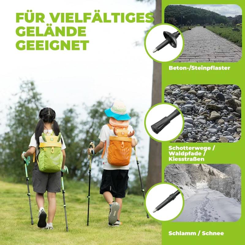 Qunature Wanderstöcke Kinder, 51–100cm 베르스텔바 Trekkingstöcke, 알루미늄 1개