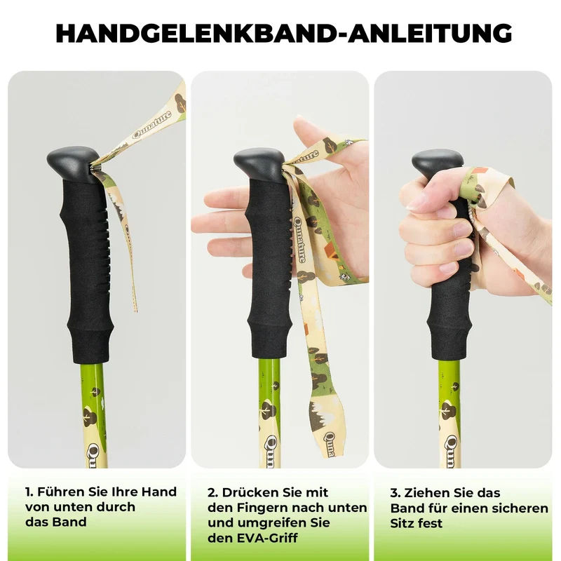 Qunature Wanderstöcke Kinder, 51–100cm 베르스텔바 Trekkingstöcke, 알루미늄 1개
