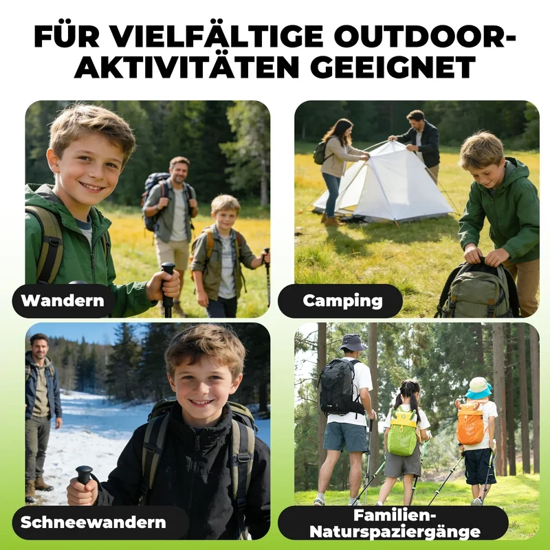 Qunature Wanderstöcke Kinder, 51–100cm 베르스텔바 Trekkingstöcke, 알루미늄 1개