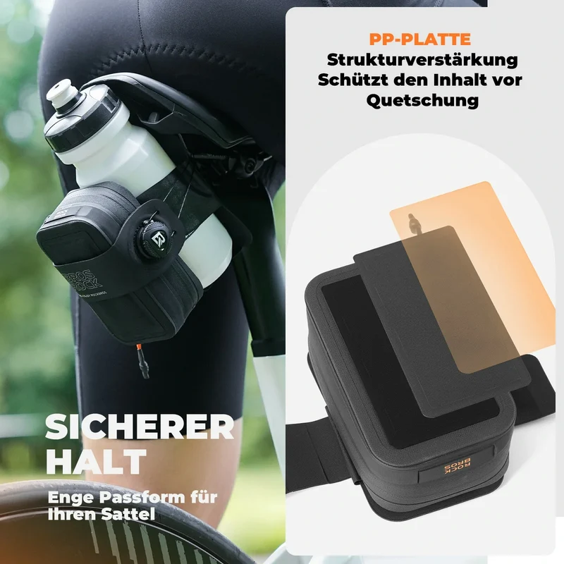 Fahrrad Satteltasche Drehknopf Verstellsystem Kompakte Wasserdichtes mit Flaschenhalter
