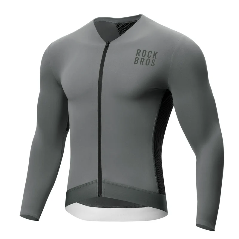 Fahrradtrikot Radtrikot Langarm Herren, Atmungsaktiv und Schnelltrocknend, Elastisches