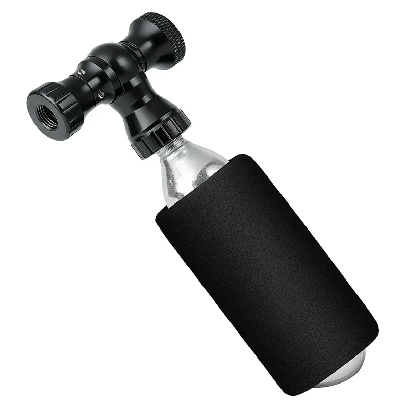 Mini Fahrradpumpe mit CO₂-Adapter - Tragbar, Presta & Schrader Kompatibel, bis 80 PSI
