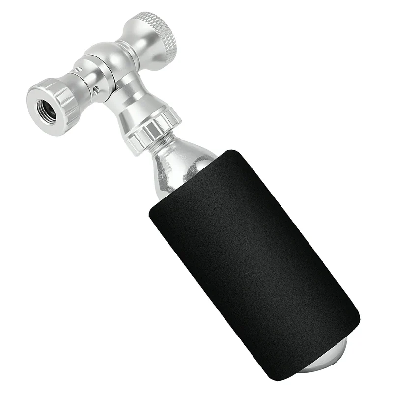 Mini Fahrradpumpe mit CO₂-Adapter - Tragbar, Presta & Schrader Kompatibel, bis 80 PSI