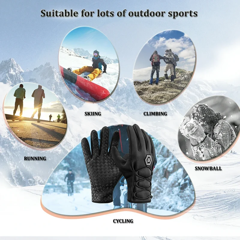 ROCKBROS Winter Fahrradhandschuhe 터치스크린 Warme Handschuhe