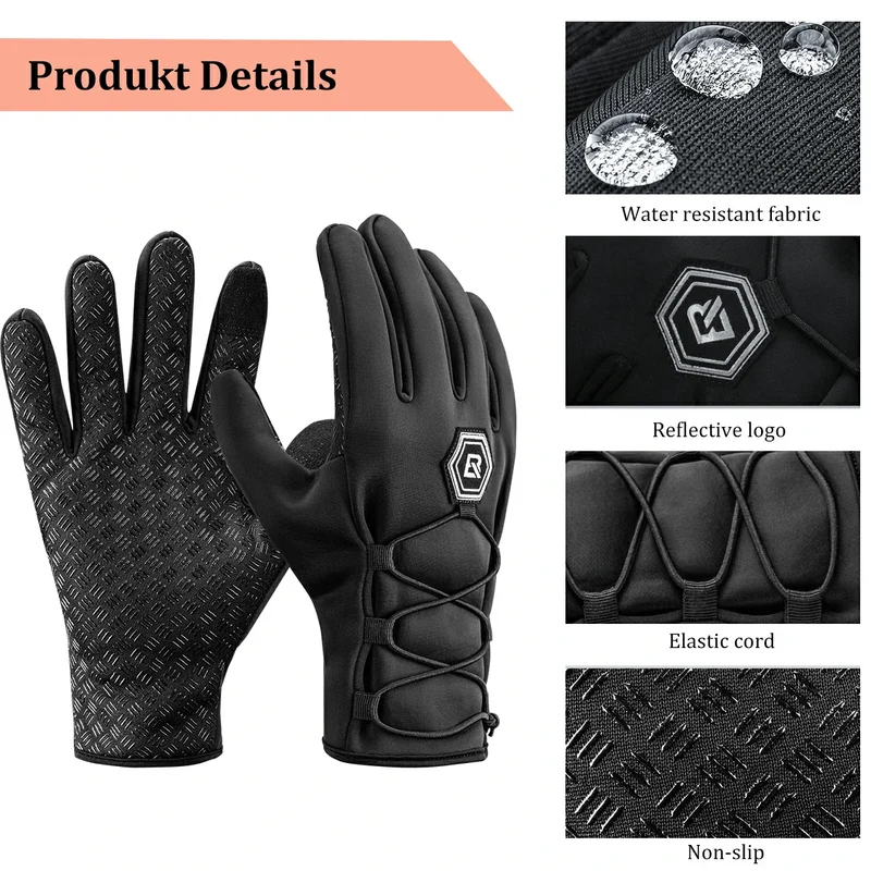 ROCKBROS Winter Fahrradhandschuhe 터치스크린 Warme Handschuhe