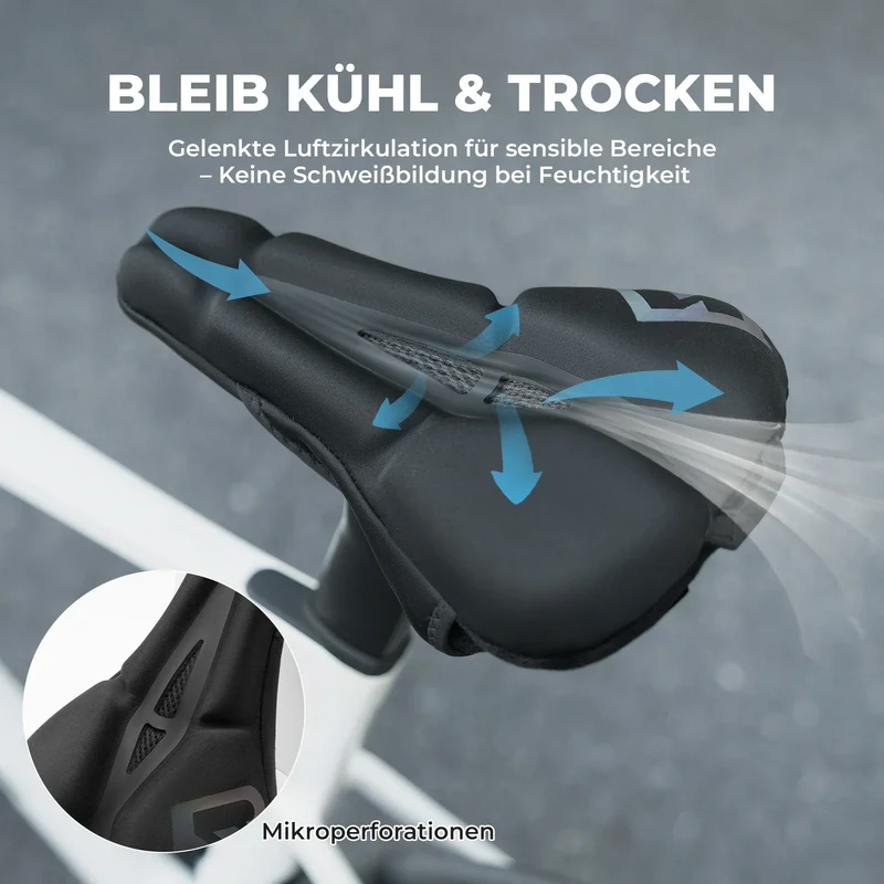 Fahrradsattel Überzug – Ergonomischer Sattelbezug Fahrrad mit 메모리 폼 및 3D 형상 Polsterung