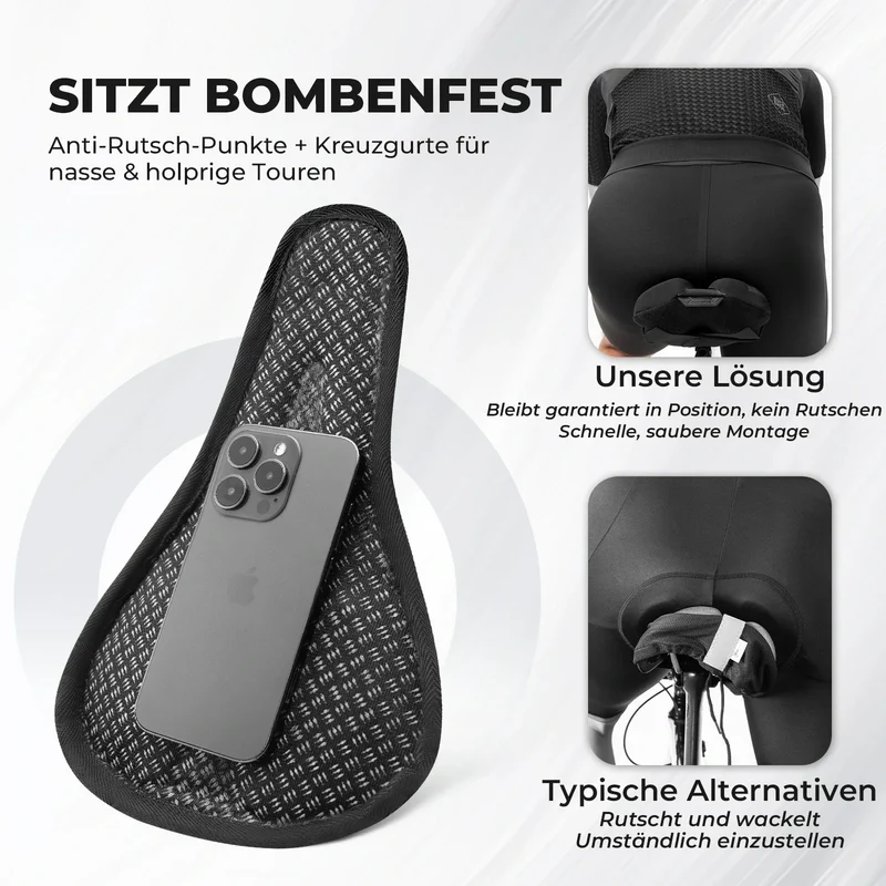 Fahrradsattel Überzug – Ergonomischer Sattelbezug Fahrrad mit 메모리 폼 및 3D 형상 Polsterung