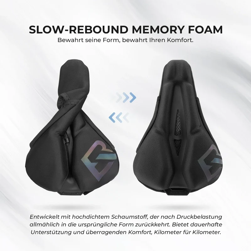 Fahrradsattel Überzug – Ergonomischer Sattelbezug Fahrrad mit 메모리 폼 및 3D 형상 Polsterung