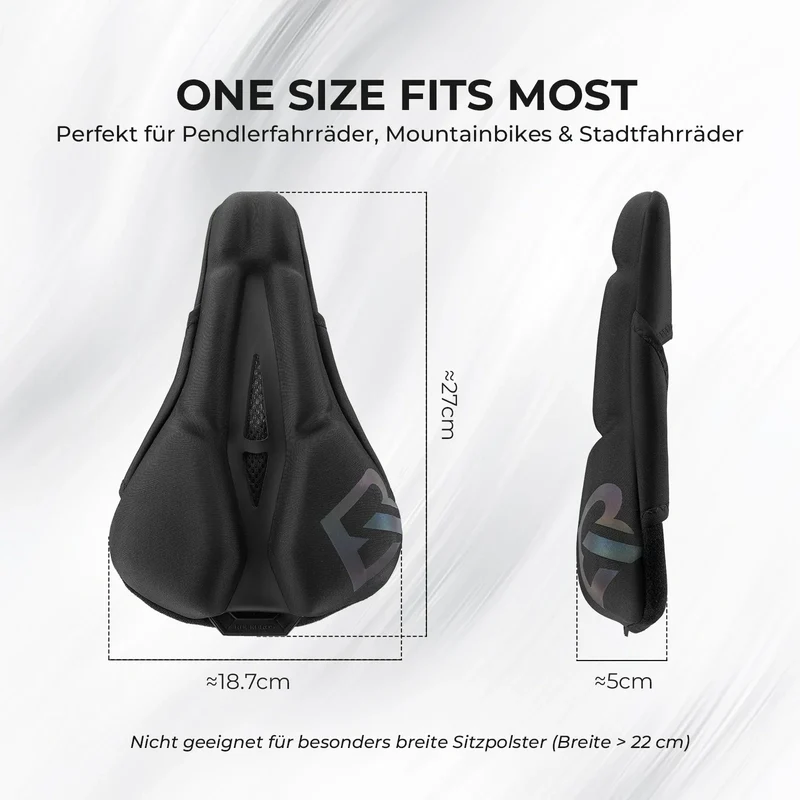 Fahrradsattel Überzug – Ergonomischer Sattelbezug Fahrrad mit 메모리 폼 및 3D 형상 Polsterung
