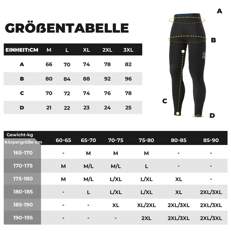 Herren Fahrradhose - 3D 인체공학 슈니트, 6H+
