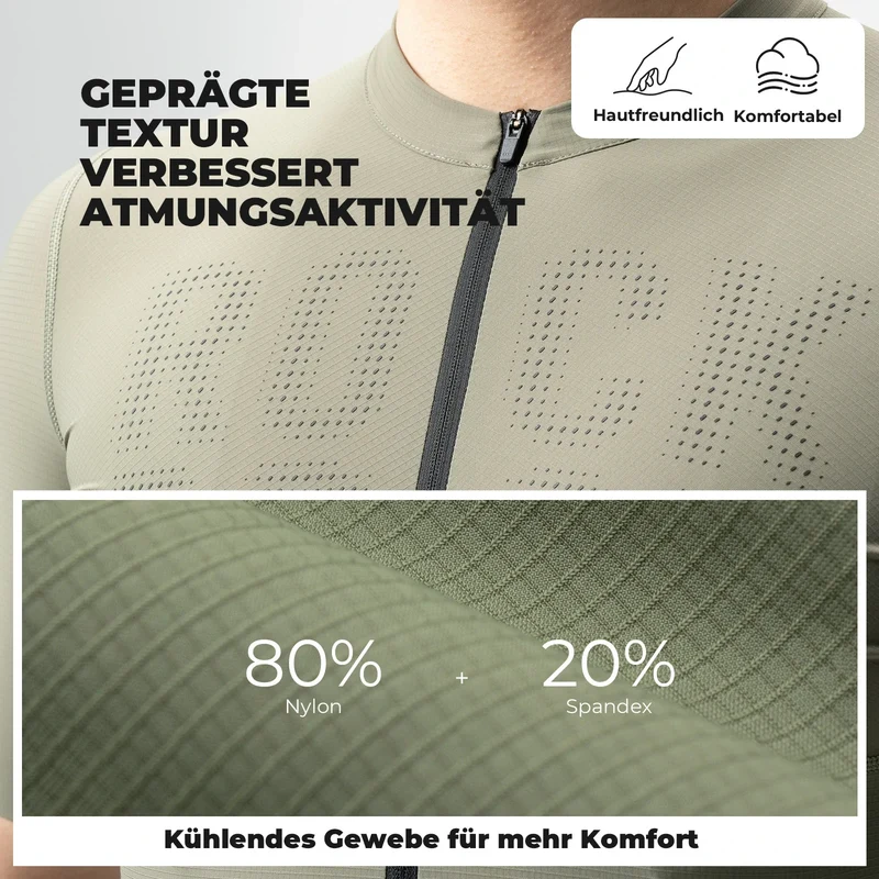 Radtrikot Kurzarm Herren, Atmungsaktives schnelltrocknendes Rennrad Trikot