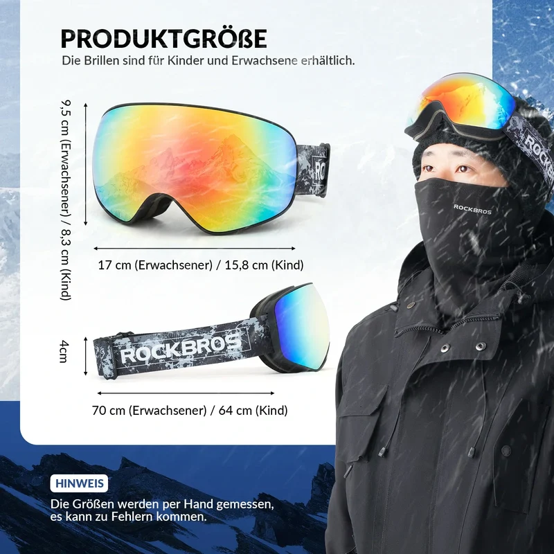Brillenträger UV-Schutz 고글을 위한 Skibrille 스노우보드 브릴 Skifahren Erwachsener Kind Windschutz를 위한 헬멧용 김서림 방지 브릴 스포츠브릴