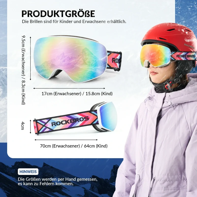 Brillenträger UV-Schutz 고글을 위한 Skibrille 스노우보드 브릴 Skifahren Erwachsener Kind Windschutz를 위한 헬멧용 김서림 방지 브릴 스포츠브릴