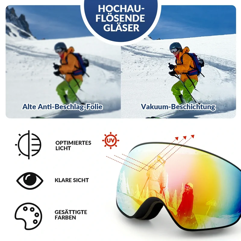 Brillenträger UV-Schutz 고글을 위한 Skibrille 스노우보드 브릴 Skifahren Erwachsener Kind Windschutz를 위한 헬멧용 김서림 방지 브릴 스포츠브릴