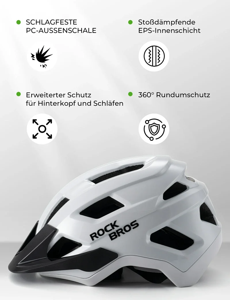 ROCKBROS Kinder Fahrradhelm mit Abnehmenbarem Visie for MTB, BMX Downhill