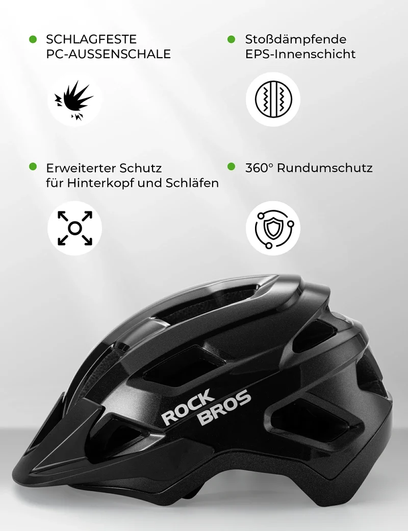 ROCKBROS Kinder Fahrradhelm mit Abnehmenbarem Visie for MTB, BMX Downhill