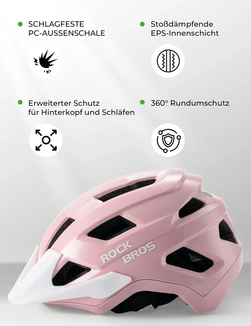 ROCKBROS Kinder Fahrradhelm mit Abnehmenbarem Visie for MTB, BMX Downhill