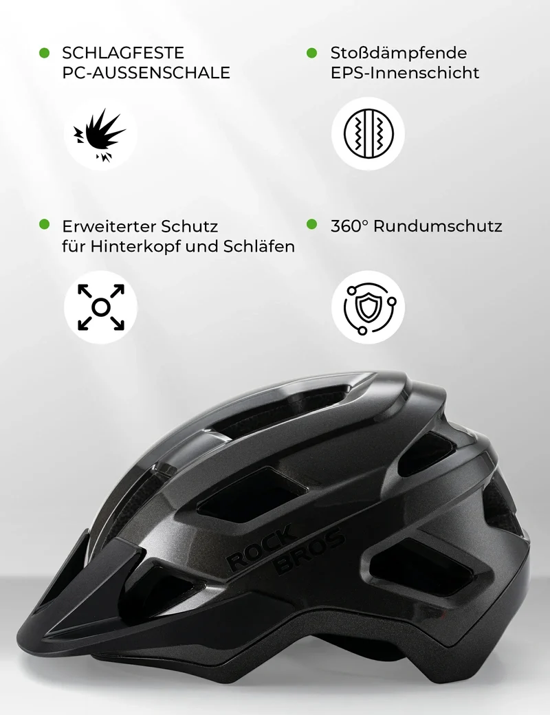 ROCKBROS Kinder Fahrradhelm mit Abnehmenbarem Visie for MTB, BMX Downhill