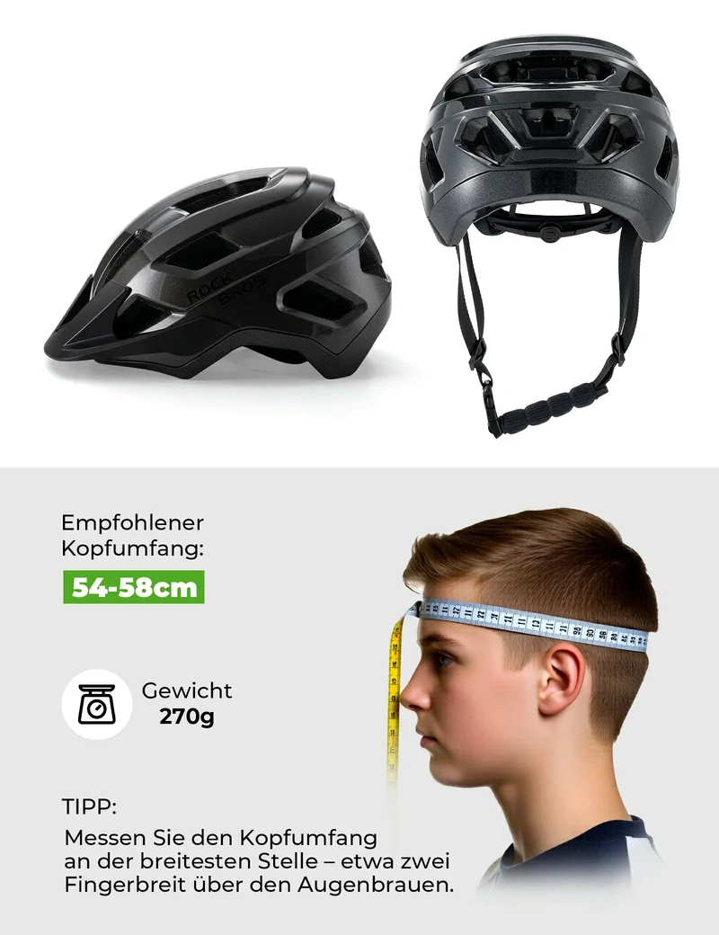 ROCKBROS Kinder Fahrradhelm mit Abnehmenbarem Visie for MTB, BMX Downhill