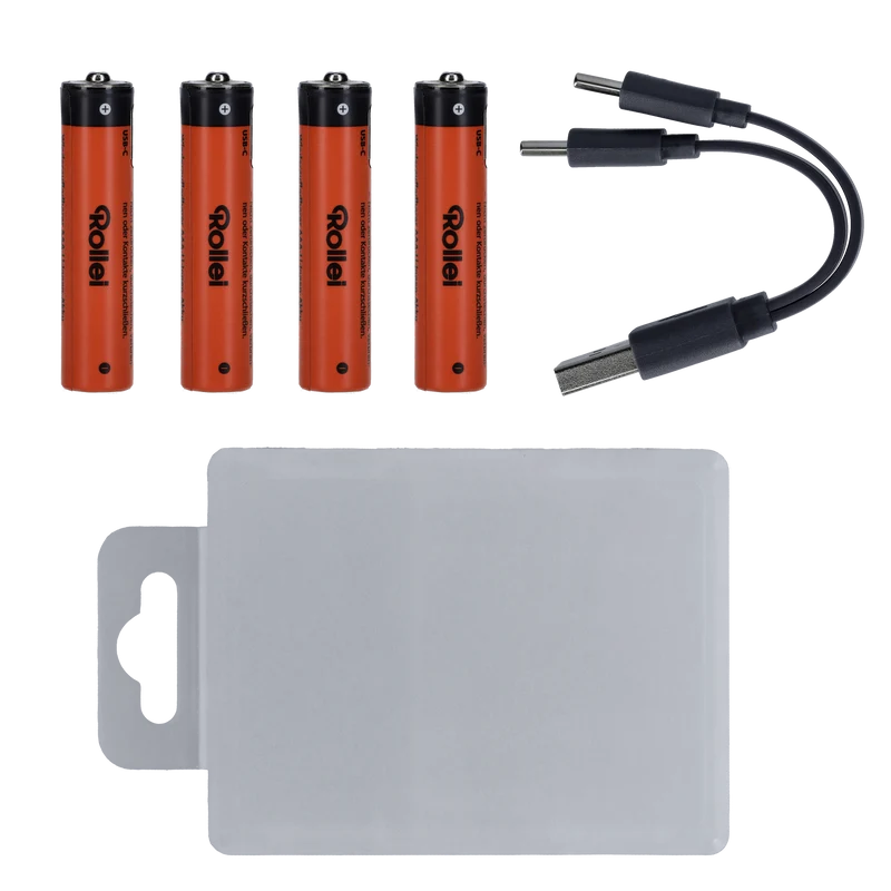 Wiederaufladbare Batterie-Akkus mit USB-C | 4er-Pack