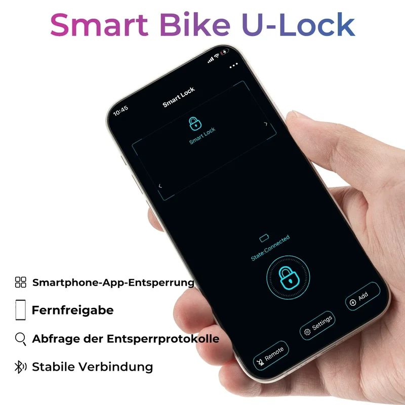 Schloss Fingerabdruck Wasserdicht IP6 Fahrrad Bügelschloss Bluetooth Schloss mit Schlüssel USB 인증