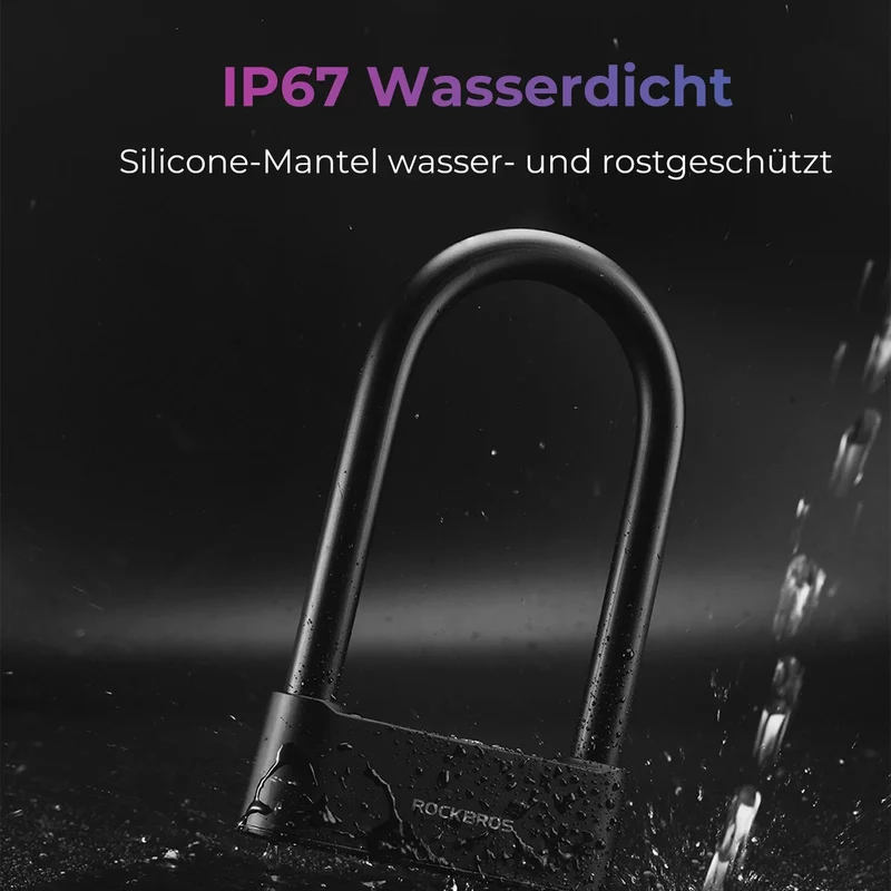 Schloss Fingerabdruck Wasserdicht IP6 Fahrrad Bügelschloss Bluetooth Schloss mit Schlüssel USB 인증