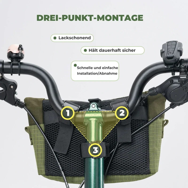 Flatrad 및 Brompton용 Lenkertasche 1,8-2,7 L