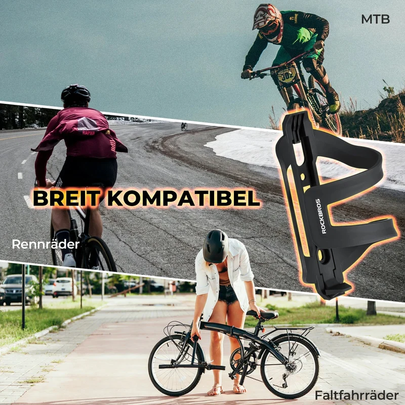 Fahrrad Flaschenhalter aus PC+ABS, Getränkehalter Trinkflaschenhalter Seitliche Entnahme Robust Einfach zu Reinigen