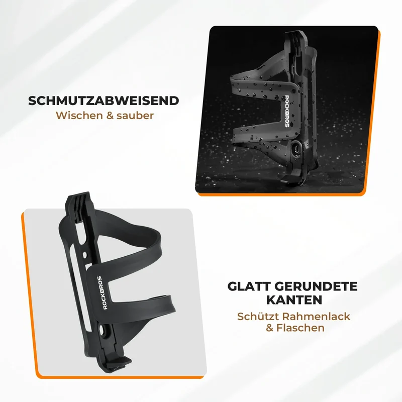 Fahrrad Flaschenhalter aus PC+ABS, Getränkehalter Trinkflaschenhalter Seitliche Entnahme Robust Einfach zu Reinigen