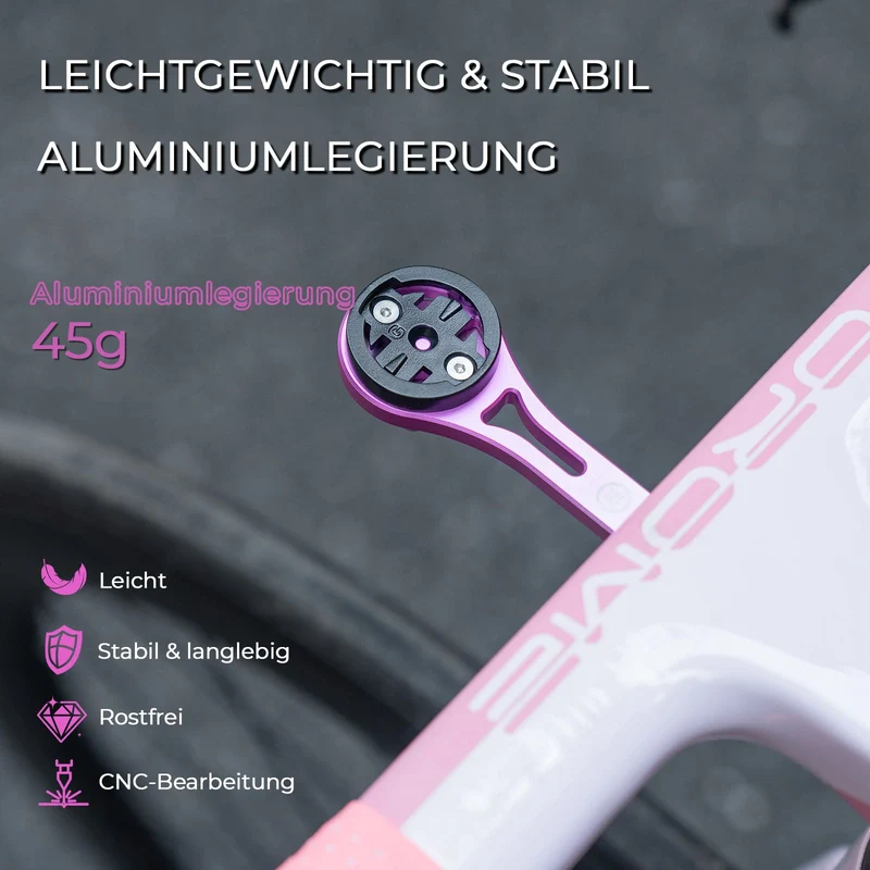 Aero Fahrradcomputer Halterung mit Schnellverschluss Leichtbau Lenkerverlängerungshalterung