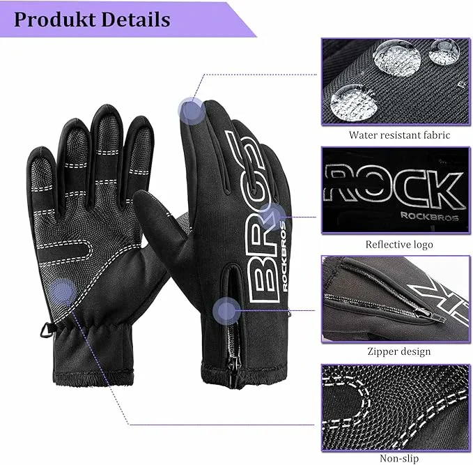 Wanter Fahrradhandschuhe Touchscreen Winddicht Warm Wasserabweisend