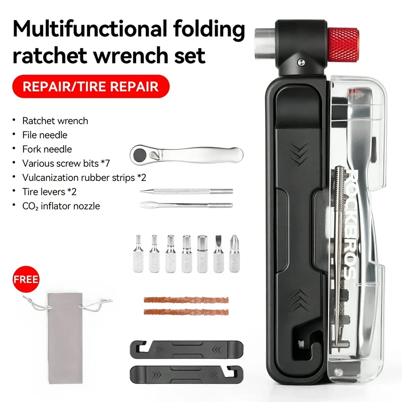 Multifunktionales 15-an-1 Mini-Ratsche-Fahrradwerkzeug