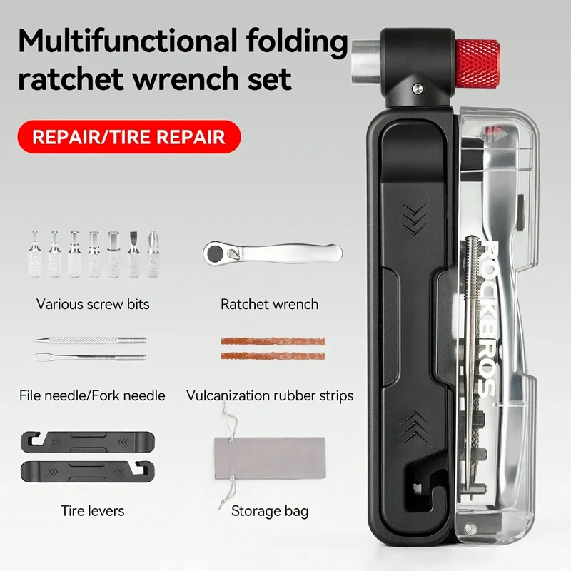 Multifunktionales 15-an-1 Mini-Ratsche-Fahrradwerkzeug