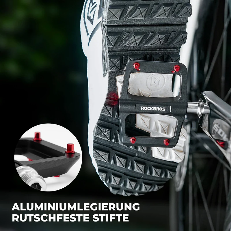 MTB & Rennrad Pedale – 171 g/Paar, Ultraleicht Magnesium-Flachpedale