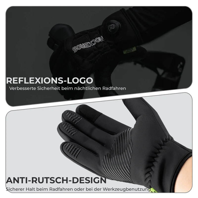 Winter Fahrradhandschuhe 터치스크린 - Thermogefüttert & Reflex