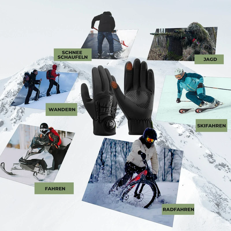 Winter Fahrradhandschuhe 터치스크린 - Thermogefüttert & Reflex