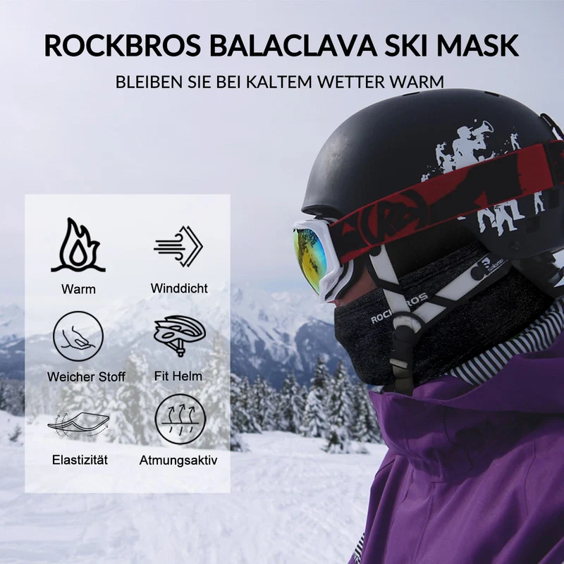 ROCKBROS Sturmhaube 2er 세트 야외 스포츠용 Herbst 겨울 발라클라바 남녀공용