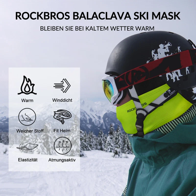 ROCKBROS Sturmhaube 2er 세트 야외 스포츠용 Herbst 겨울 발라클라바 남녀공용