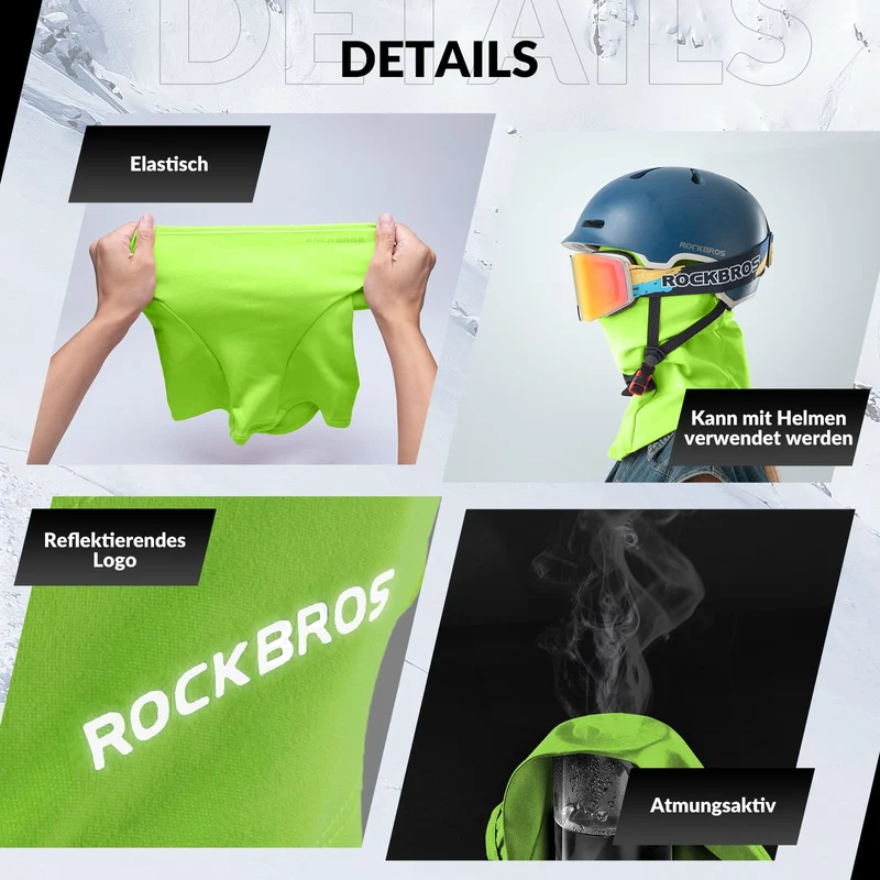 ROCKBROS Sturmhaube 2er 세트 야외 스포츠용 Herbst 겨울 발라클라바 남녀공용
