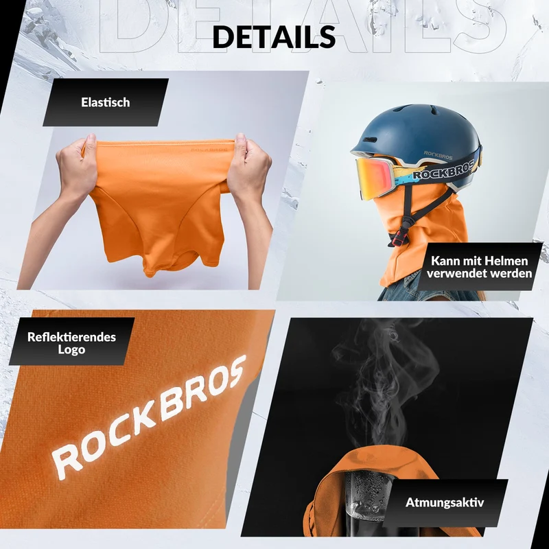 ROCKBROS Sturmhaube 2er 세트 야외 스포츠용 Herbst 겨울 발라클라바 남녀공용