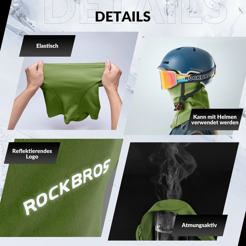 ROCKBROS Sturmhaube 2er 세트 야외 스포츠용 Herbst 겨울 발라클라바 남녀공용