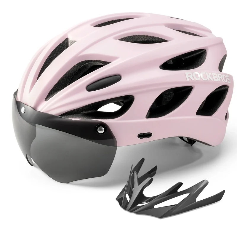 ROCKBROS Kinder Fahrradhelm mit integrierter abnehmbarer Magnetbrillen & Visier
