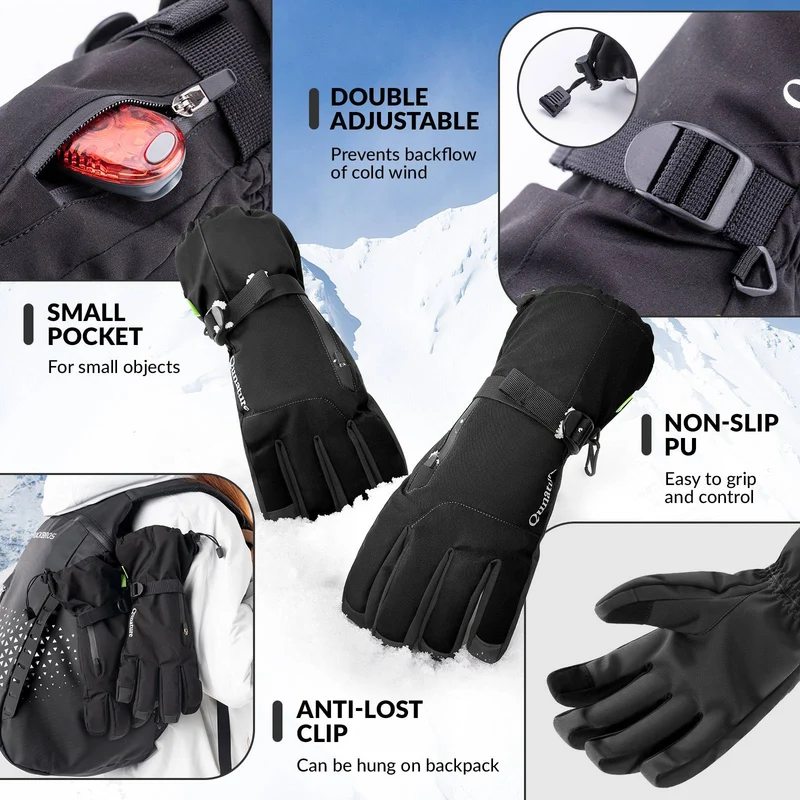 Qunature Winddichte Winterhandschuhe Ski / Fahrrad