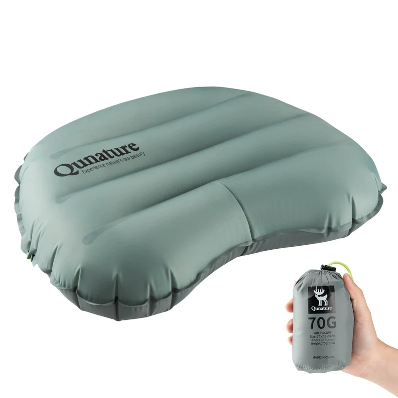 Qunature Aufblasbares Camping Kissen fir Outdoor Wandern