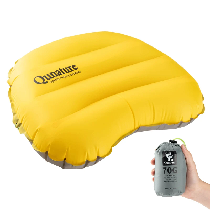 Qunature Aufblasbares Camping Kissen fir Outdoor Wandern