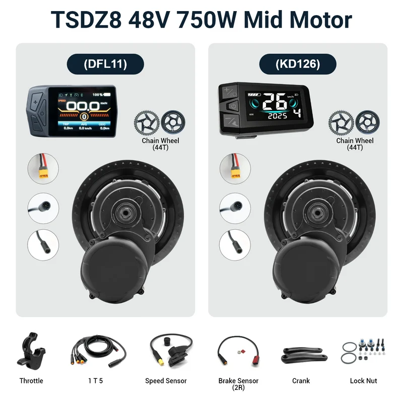 Tongsheng TSDZ2 TSDZ2B TSDZ8 TSDZ16 Mid Drive Ebike Conversion Kit With Battery
