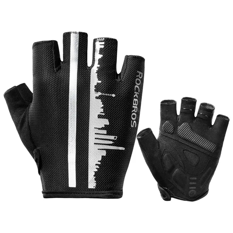 ROCKBROS Kurz Fahrradhandschuhe SBR Stoßdämpfend rutschfest 남여 공용