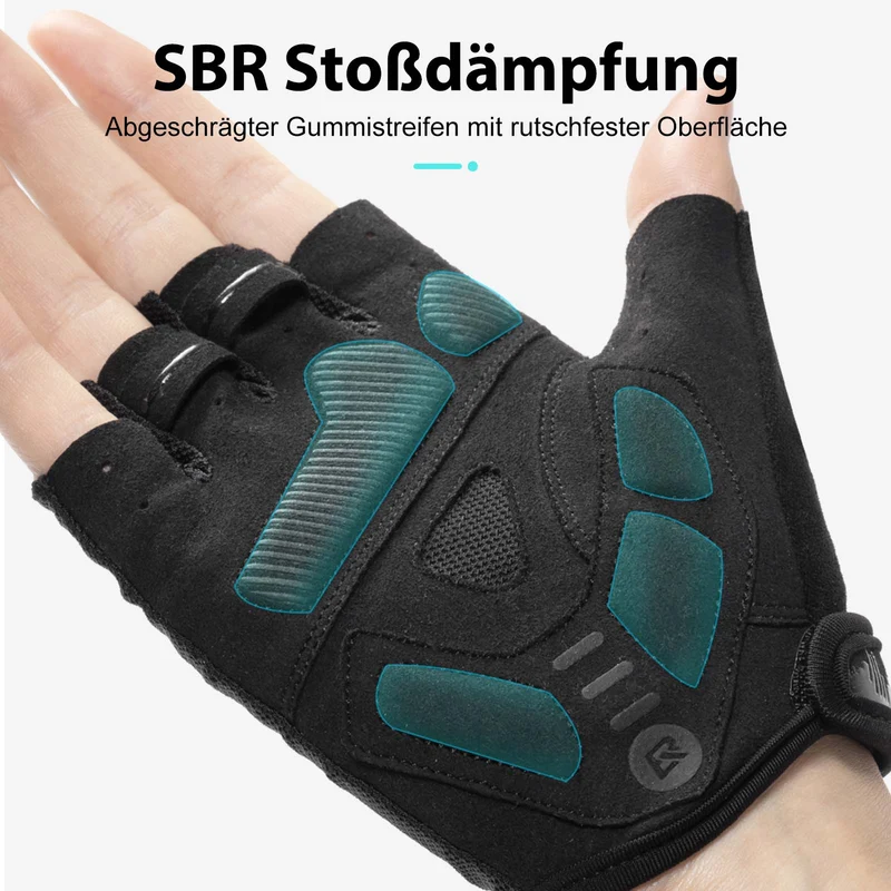 ROCKBROS Kurz Fahrradhandschuhe SBR Stoßdämpfend rutschfest 남여 공용
