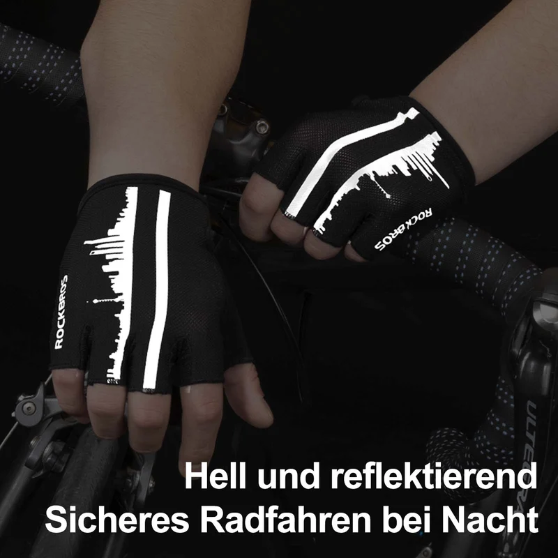 ROCKBROS Kurz Fahrradhandschuhe SBR Stoßdämpfend rutschfest 남여 공용